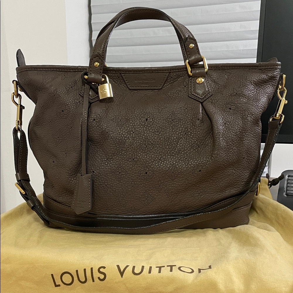Louis Vuitton Mahina Stellar PM Brown Leather Two-Way Shoulder/Satchel Bag